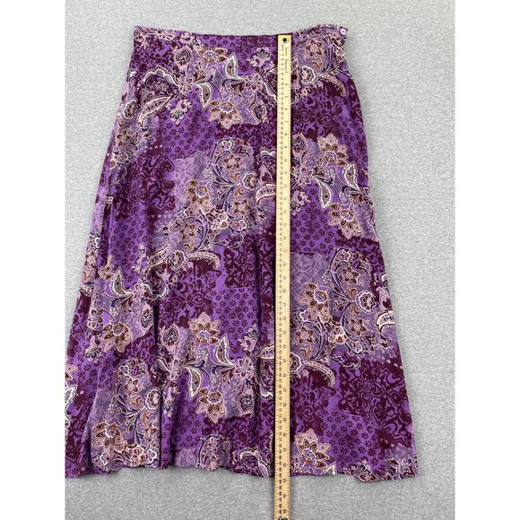 y2k Coldwater Creek Floral Maxi Skirt PL Purple Paisley Fairy Whimsigoth Boho - Picture 5 of 11